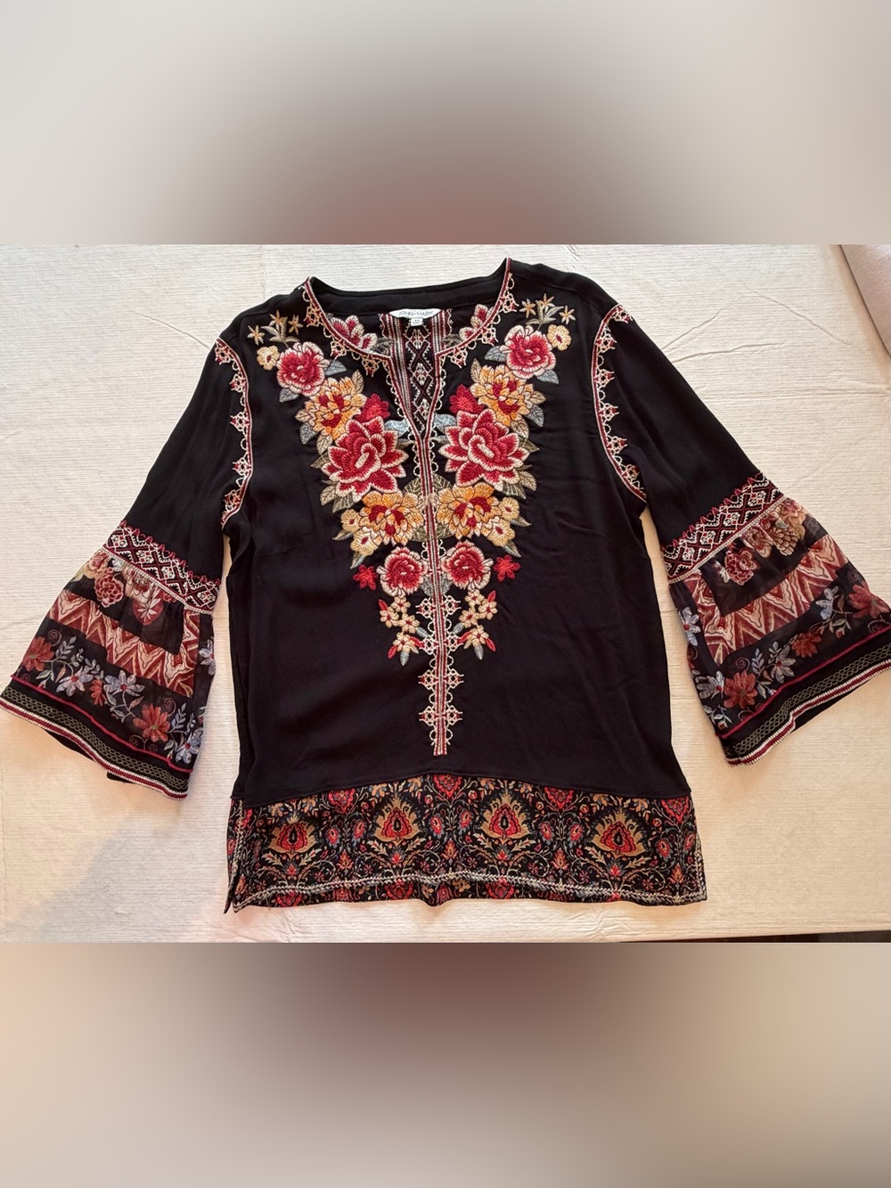 John Mark Embroidered Boho Top - EUC, Stunning!